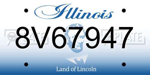 8V67947 Illinois License Plate