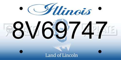 8V69747 Illinois License Plate