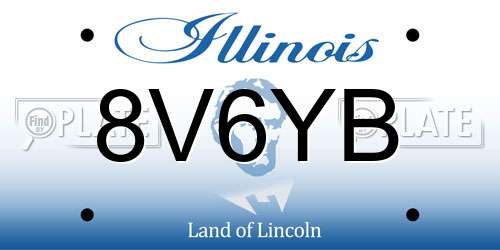 8V6YB Illinois License Plate