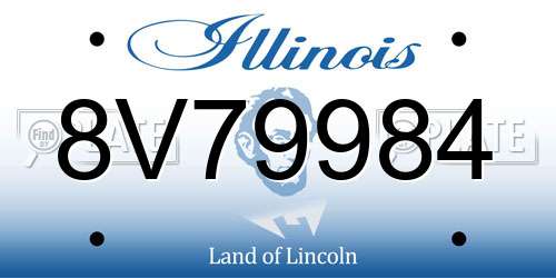 8V79984 Illinois License Plate