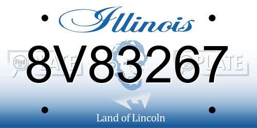 8V83267 Illinois License Plate
