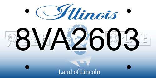 8VA2603 Illinois License Plate
