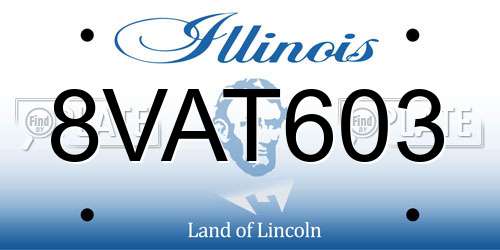 8VAT603 Illinois License Plate
