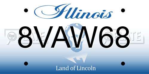 8VAW68 Illinois License Plate