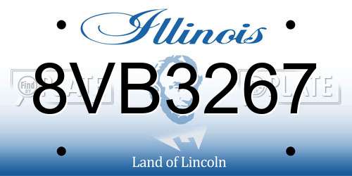 8VB3267 Illinois License Plate