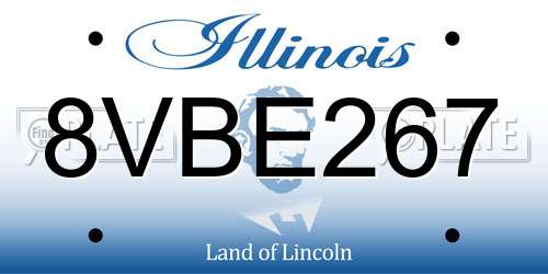 8VBE267 Illinois License Plate