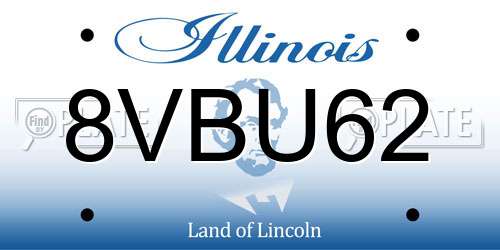 8VBU62 Illinois License Plate