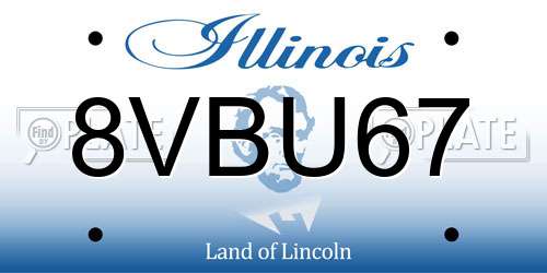 8VBU67 Illinois License Plate