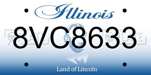 8VC8633 Illinois License Plate