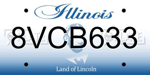 8VCB633 Illinois License Plate