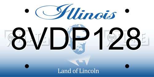 8VDP128 Illinois License Plate