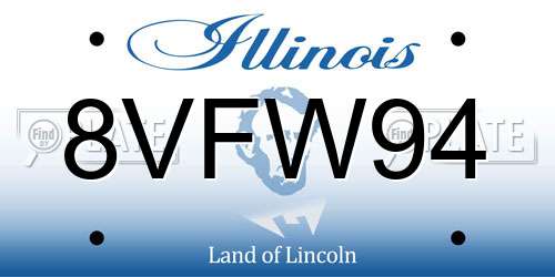 8VFW94 Illinois License Plate