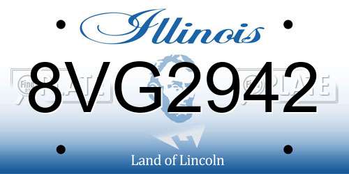 8VG2942 Illinois License Plate