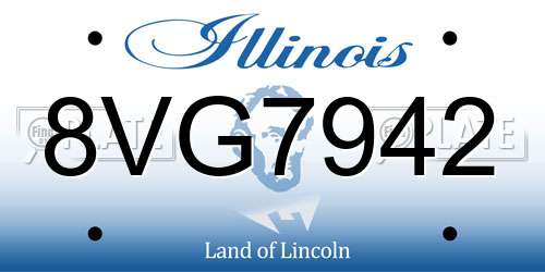 8VG7942 Illinois License Plate