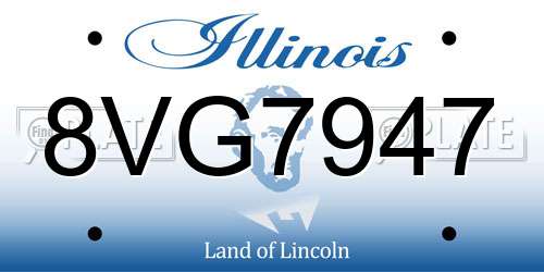 8VG7947 Illinois License Plate