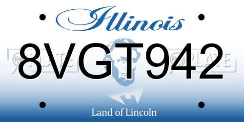 8VGT942 Illinois License Plate