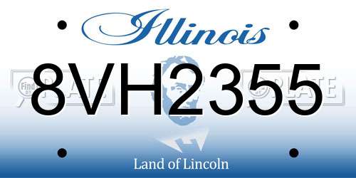 8VH2355 Illinois License Plate