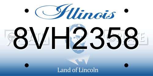 8VH2358 Illinois License Plate