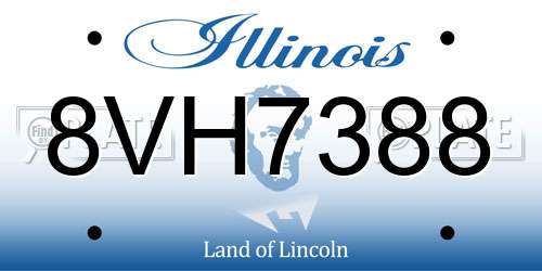 8VH7388 Illinois License Plate