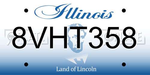 8VHT358 Illinois License Plate
