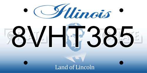 8VHT385 Illinois License Plate