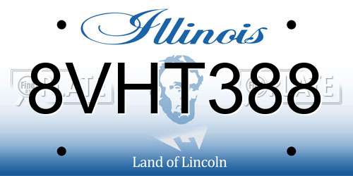 8VHT388 Illinois License Plate