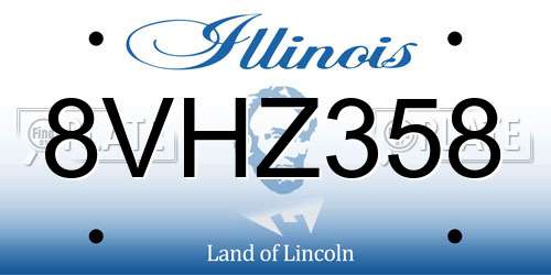 8VHZ358 Illinois License Plate