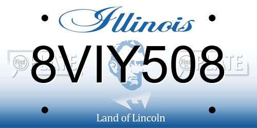 8VIY508 Illinois License Plate