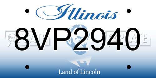 8VP2940 Illinois License Plate