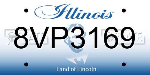 8VP3169 Illinois License Plate