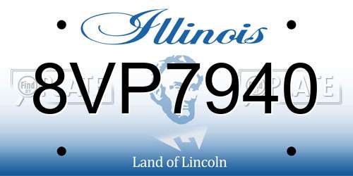 8VP7940 Illinois License Plate