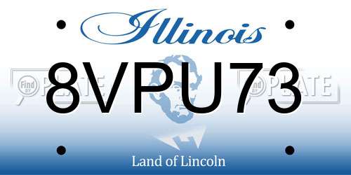 8VPU73 Illinois License Plate