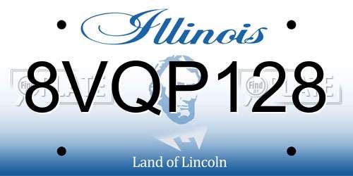 8VQP128 Illinois License Plate