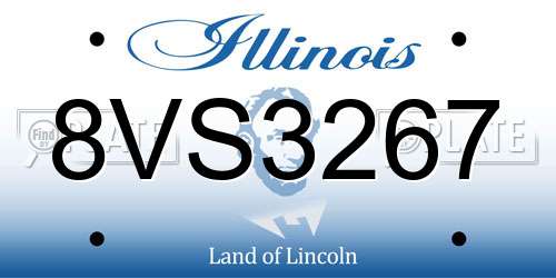 8VS3267 Illinois License Plate