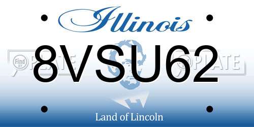 8VSU62 Illinois License Plate
