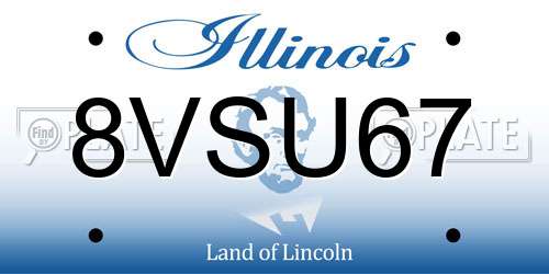8VSU67 Illinois License Plate