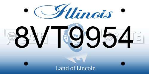 8VT9954 Illinois License Plate