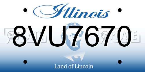 8VU7670 Illinois License Plate