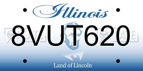 8VUT620 Illinois License Plate