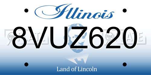 8VUZ620 Illinois License Plate