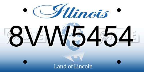 8VW5454 Illinois License Plate