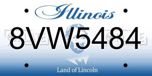 8VW5484 Illinois License Plate