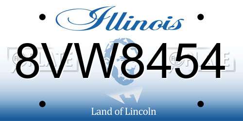 8VW8454 Illinois License Plate