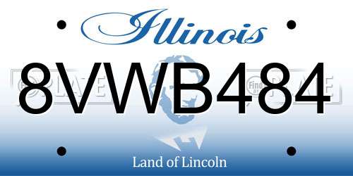 8VWB484 Illinois License Plate