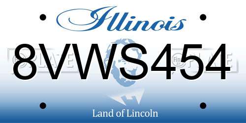 8VWS454 Illinois License Plate