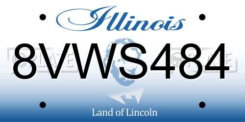 8VWS484 Illinois License Plate
