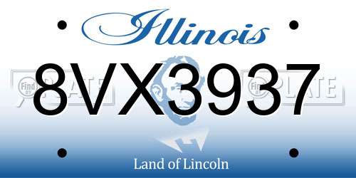 8VX3937 Illinois License Plate