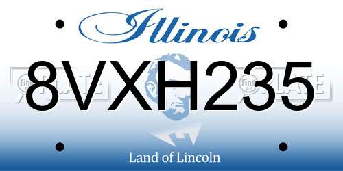 8VXH235 Illinois License Plate