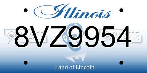 8VZ9954 Illinois License Plate