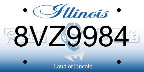 8VZ9984 Illinois License Plate